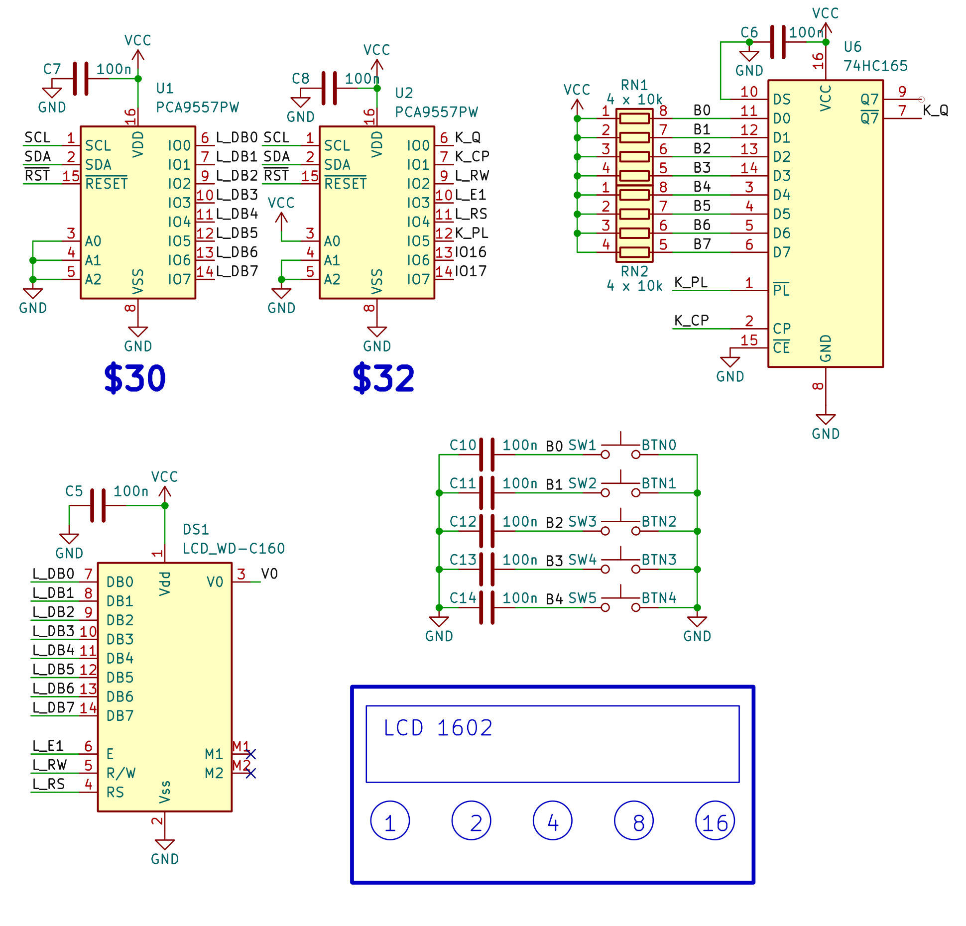 I2C LCD and Button